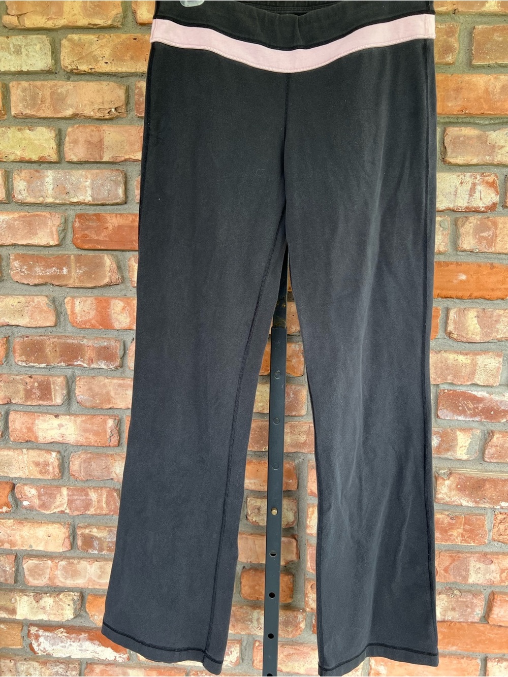 Black Yoga Pants with Pink Waistband